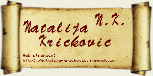Natalija Kričković vizit kartica
